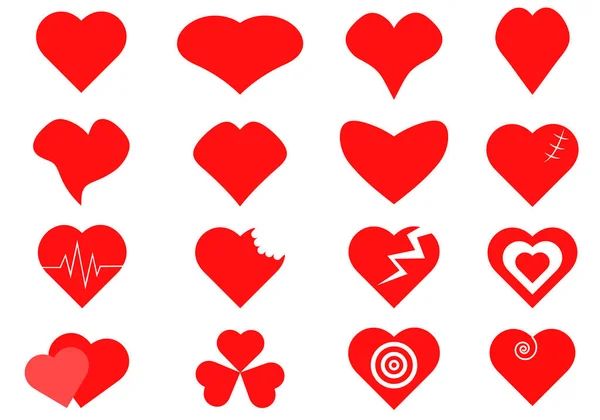 Εικονίδιο Γεμάτη Καρδιά Έχει Μια Ποικιλία Από Σχήματα Που Χρησιμοποιούνται — Διανυσματικό Αρχείο