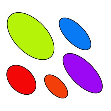 eliptik kemer ayak izleri logo için uygun mavi kırmızı