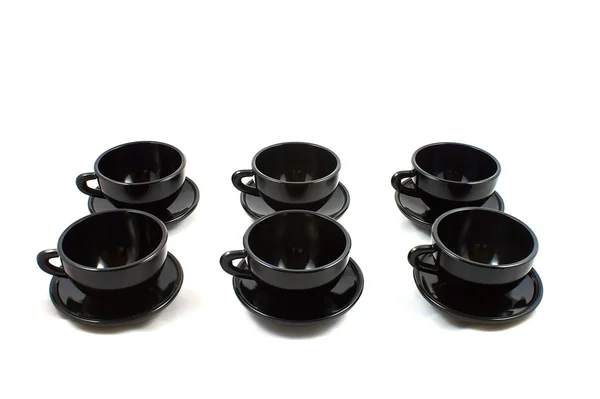 Чёрные чашки — стоковое фото