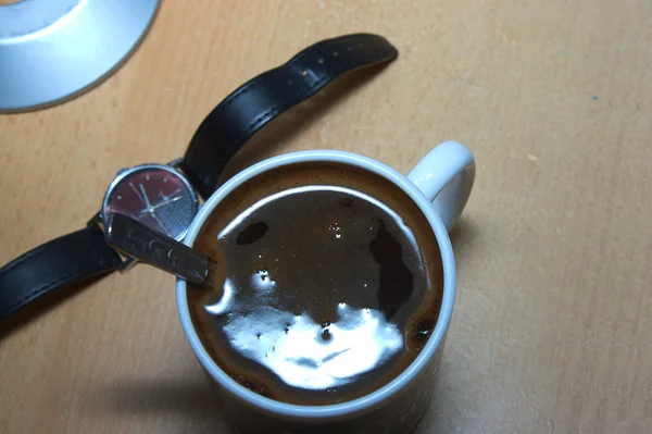 Čerstvý horká káva — Stock fotografie