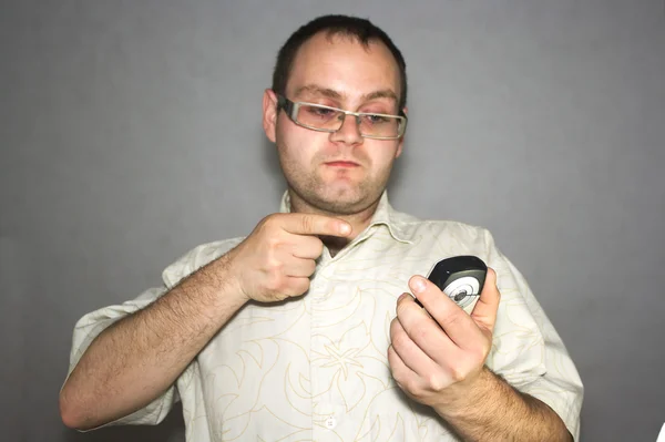 Hombre por teléfono hablando —  Fotos de Stock