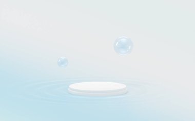 Gradyan su ve sahne, 3D görüntüleme. Bilgisayar dijital çizimi.