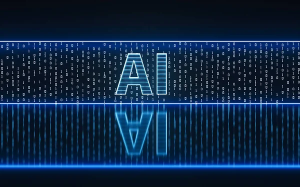 大数据和人工智能技术3D渲染计算机数字绘图 — 图库照片