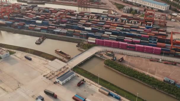 Kontejnery Námořní Přístav Obchod Logistika — Stock video
