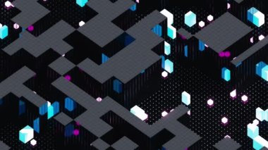 Parlayan bloklar ve siyah bloklar, 3D oluşturma.