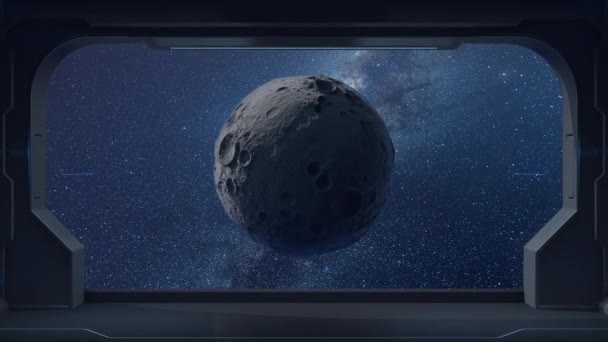 Luna Las Estrellas Desde Vista Nave Espacial Representación — Vídeo de stock