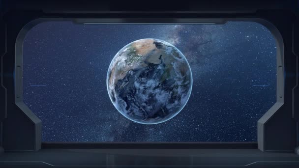 Terra Vista Nave Espacial Renderização — Vídeo de Stock