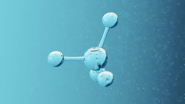 Molécula Química Con Fondo Azul Representación — Vídeo de stock