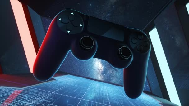 Gamepad Stacji Kosmicznej Renderowanie — Wideo stockowe