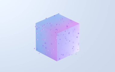 Translucent gradients cubes and materials, 3d rendering. Computer digital drawing. clipart