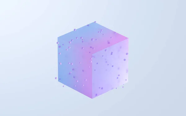 半透明渐变立方体和材料 3D渲染 计算机数字绘图 — 图库照片