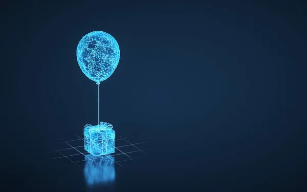 Ballon Und Gegenwart Darstellung Digitale Computerzeichnung — Stockfoto