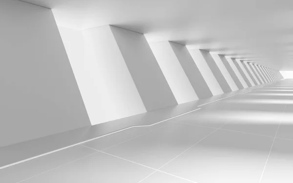 Túnel Branco Vazio Renderização Desenho Digital Computador — Fotografia de Stock