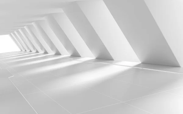Biały Pusty Tunel Renderowanie Cyfrowy Rysunek Komputera — Zdjęcie stockowe