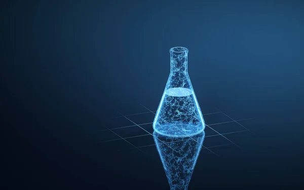 Chemistry Glassware Dark Background Rendering Computer Digital Drawing — Stock Photo, Image