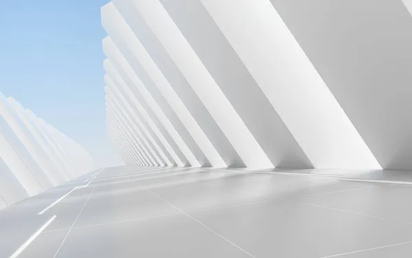 Білий Порожній Тунель Візуалізація Комп Ютерне Цифрове Креслення — стокове фото