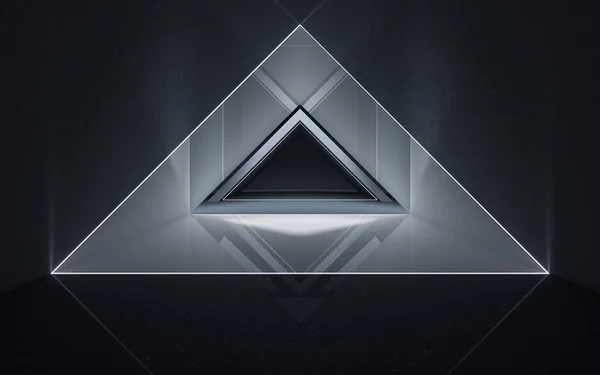 Triangular Tunnel Abstract Conception Rendering Computer Digital Drawing — Stock Photo, Image