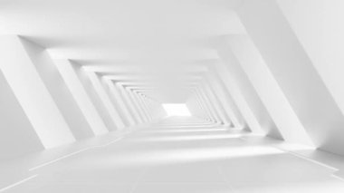 Beyaz boş tünel, 3D görüntüleme.