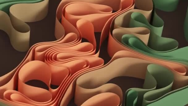 弯曲纸张的流动 3D渲染 — 图库视频影像