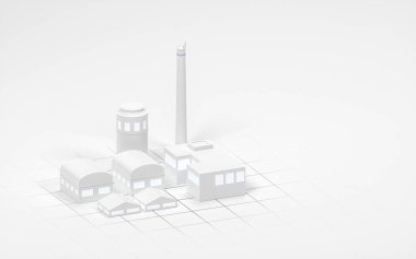 Beyaz arka planı olan bir baca, 3 boyutlu. Bilgisayar dijital çizimi.