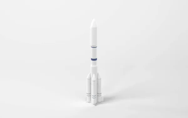 Model Rocket White Background Rendering Computer Digital Drawing — Stock Photo, Image