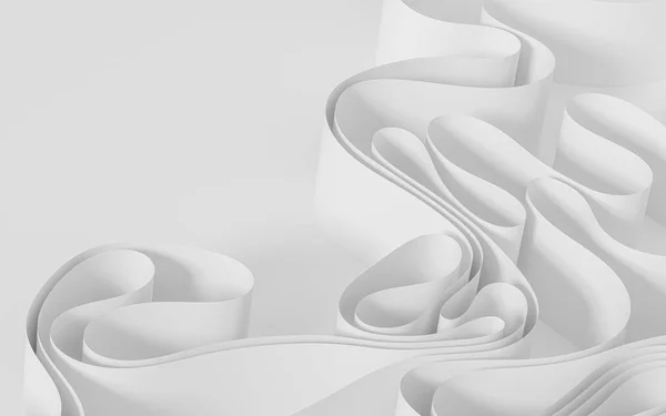 Papel Curvo Blanco Representación Dibujo Digital Informático — Foto de Stock