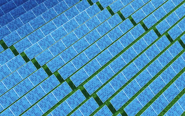 Solarzellen Solarenergie Rendering Digitale Computerzeichnung — Stockfoto
