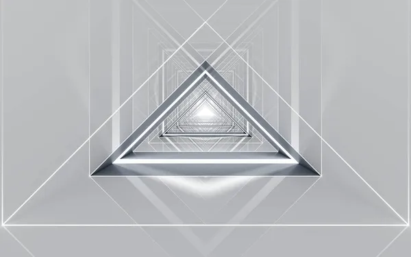 三角形のトンネル 未来的な概念 3Dレンダリング コンピュータ デジタル ドローイング — ストック写真