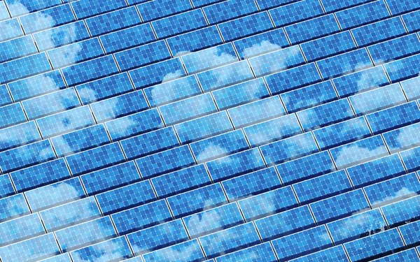 ソーラーパネル 太陽エネルギー 3Dレンダリング コンピュータ デジタル ドローイング — ストック写真