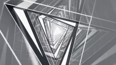 Üçgen tünel, fütüristik konsept, 3 boyutlu görüntüleme.