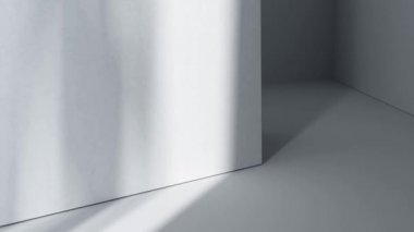 Boş odadaki gölge, 3 boyutlu görüntüleme.