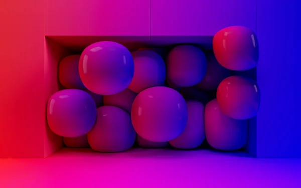 Bolas Suaves Concepto Geométrico Renderizado Dibujo Digital Informático — Foto de Stock