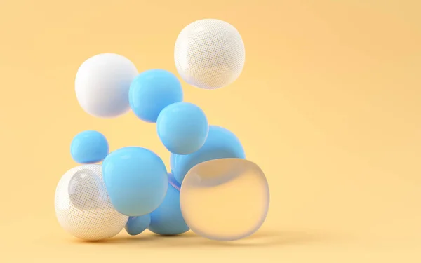 弾力と抽象的なボール 3Dレンダリング コンピュータ デジタル ドローイング — ストック写真