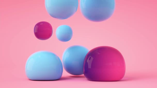 柔らかいボールが落ち バウンス 3Dレンダリング — ストック動画
