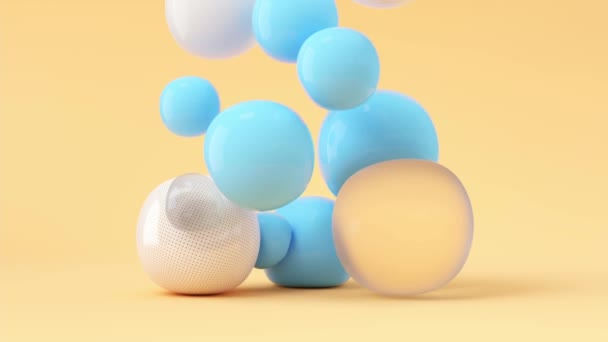 Bouncy Abstract Balls Rendering — Stock Video
