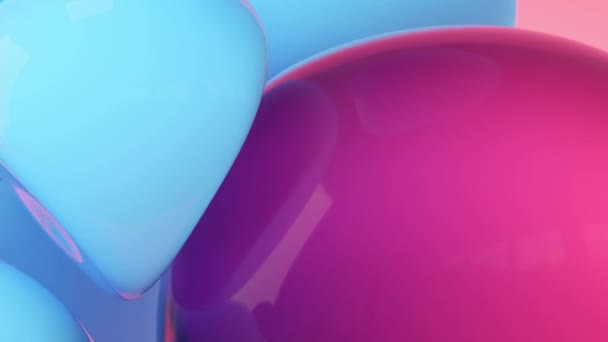 Soft Bouncy Balls Hit Each Other Rendering — Stock Video