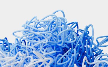 Soyut çizgiler birbirine bağlı, üç boyutlu görüntüleme. Bilgisayar dijital çizimi.