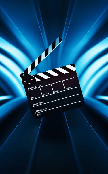 Clapper Board Einem Raum Darstellung Digitale Computerzeichnung — Stockfoto