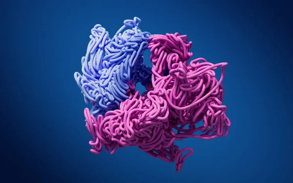 Soyut çizgiler birbirine bağlı, üç boyutlu görüntüleme. Bilgisayar dijital çizimi.