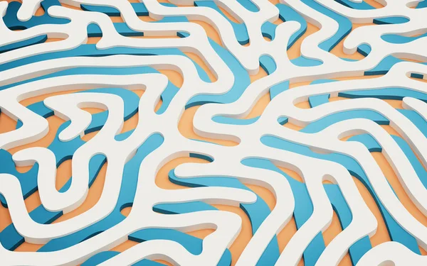 Soyut çizgiler ve eğri çizgiler, üç boyutlu görüntüleme. Bilgisayar dijital çizimi.