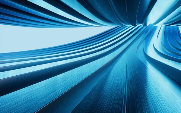 Neon Lights Tunnels Rendering Computer Digital Drawing — Stockfoto