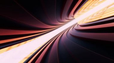 Neon ışıklarının ve tünellerin üç boyutlu canlandırmasını döndür.