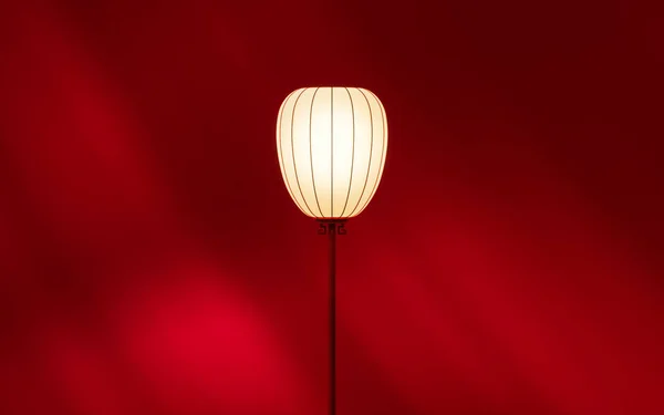 Lamp Red Background Rendering Computer Digital Drawing – stockfoto