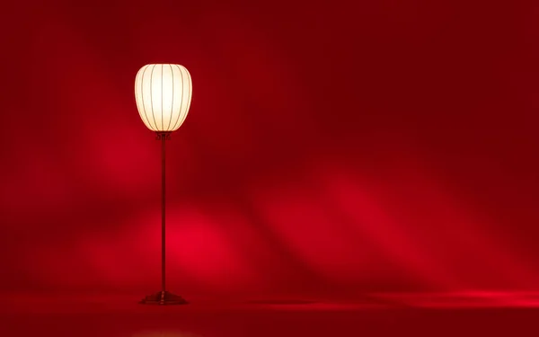 Lamp Red Background Rendering Computer Digital Drawing — 스톡 사진