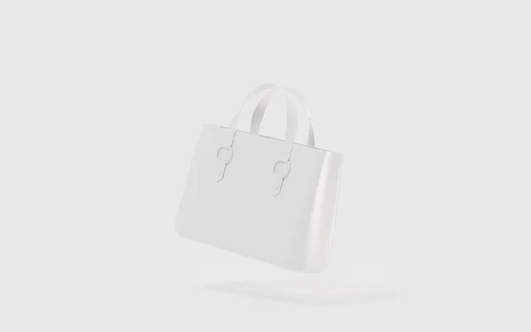 Sac Femme Blanc Avec Fond Blanc Rendu Dessin Numérique Informatique — Photo