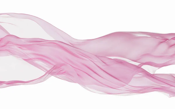 Ropa Seda Rosa Volando Con Fondo Blanco Representación Dibujo Digital — Foto de Stock