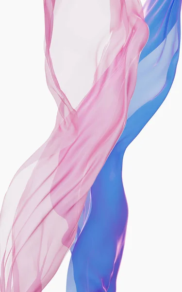 Фіолетовий Рожевий Шовковий Одяг Летить Білому Тлі Рендеринг Комп Ютерне — стокове фото