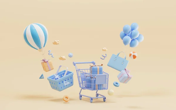 Einkaufen Und Geschenke Shopping Thema Darstellung Digitale Computerzeichnung — Stockfoto