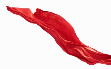 Kırmızı uçan giysiler, 3D görüntüleme. Bilgisayar dijital çizimi.