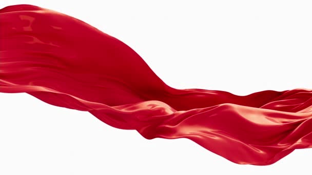 Red Flowing Cloth Rendering — Stock Video